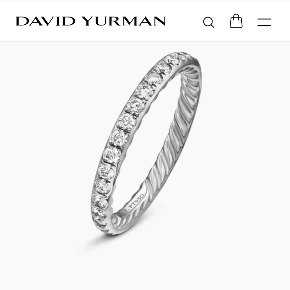 David Yurman Platinum Diamond Eden Band 2.2mm